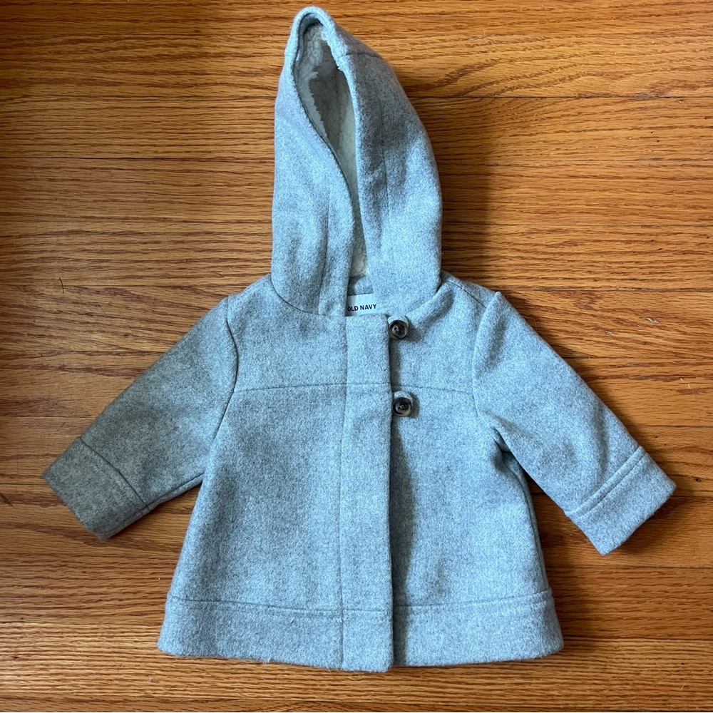 Old Navy Wool Grey Coat with hood